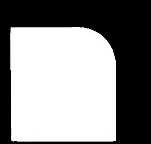 A white square with a black background