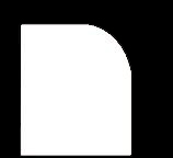 A white square with a black background