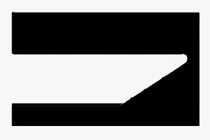 A black and white striped banner with an arrow.